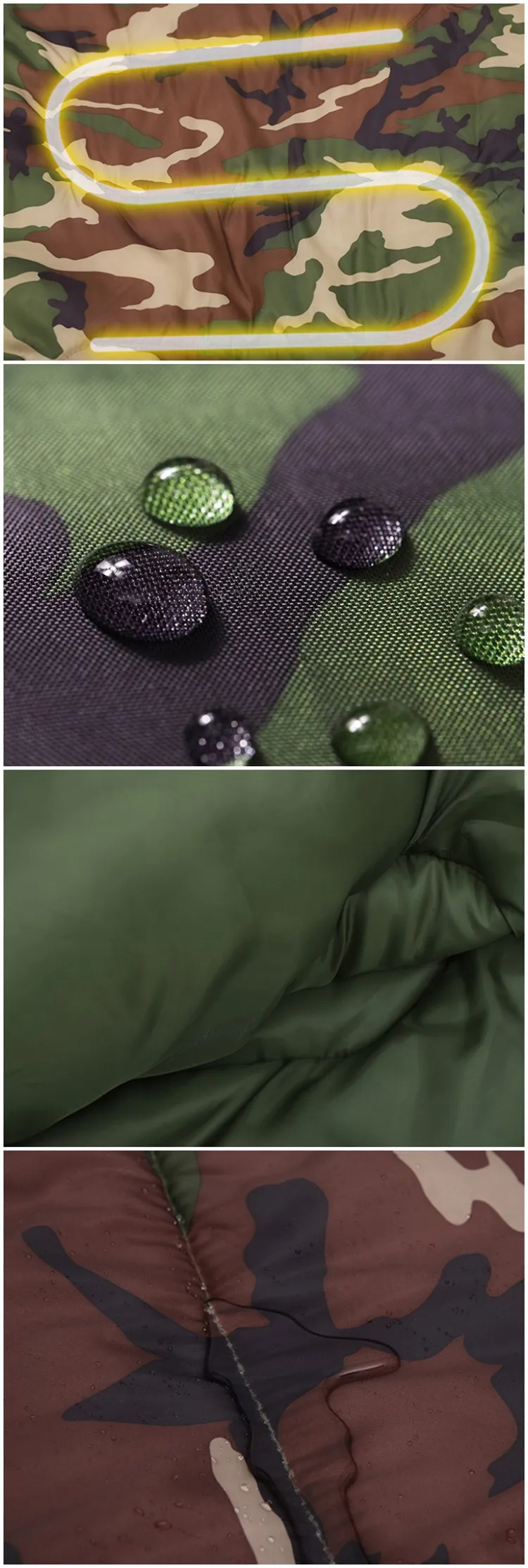 camo sleeping bag pin