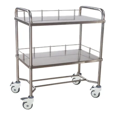 Stainless steel operating room crash trolley cart in hospital instrument trolley
