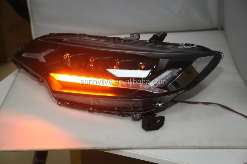 Full led headlight For HONDA for Fit Jazz 2014-2016 year  Black Housing JC