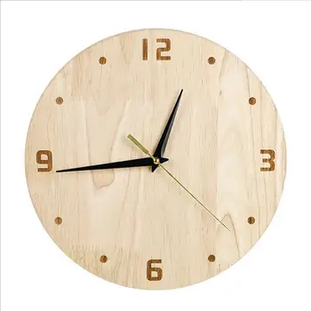 Meijswxj Wooden Wall Clock Saat Relogio De Parede Living Room Decorated Clock Retro Creative Home Decoration Watch 30cm40cm