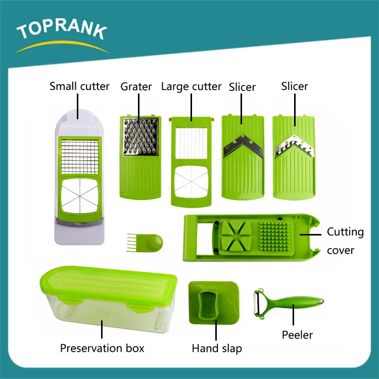 Toprank 10pcs multipurpose fruit vegetable tool set manual vegetable peeler grater slicer cutter