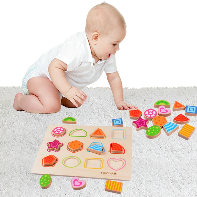 Rolimate Baby Geometrical Shape Sorting Blocks Board Early Educational ...