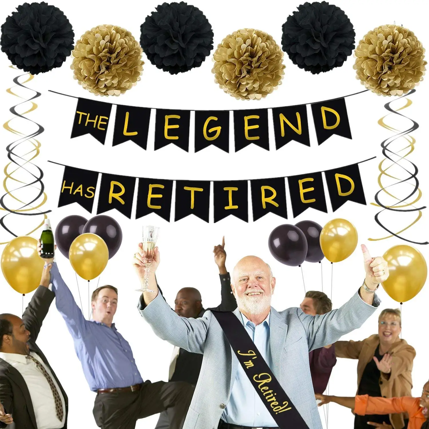 Buy Retirement Party Decorations - The Legend Has Retired Banner 