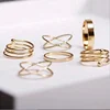 Korean Style Couple Spring Spiral Cross Finger Ring Set for Women