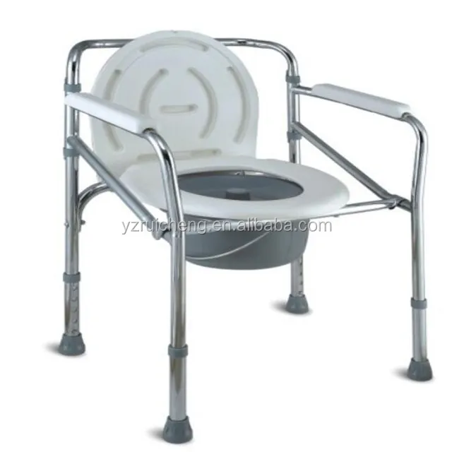 Foldable Bedside Commode Chair For Injured Man And Old Man