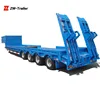 60 Tons heavy duty tri-axle low bed truck trailer(loading and unloading equipment)