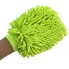 Green Auto Detailing Cleaning Scratch / Lint Free Car Wash Glove Microfiber Chenille Wash Mitt for Car