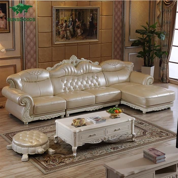Custom Living Room Arabic Leather Furniture Sofa Sets Modern