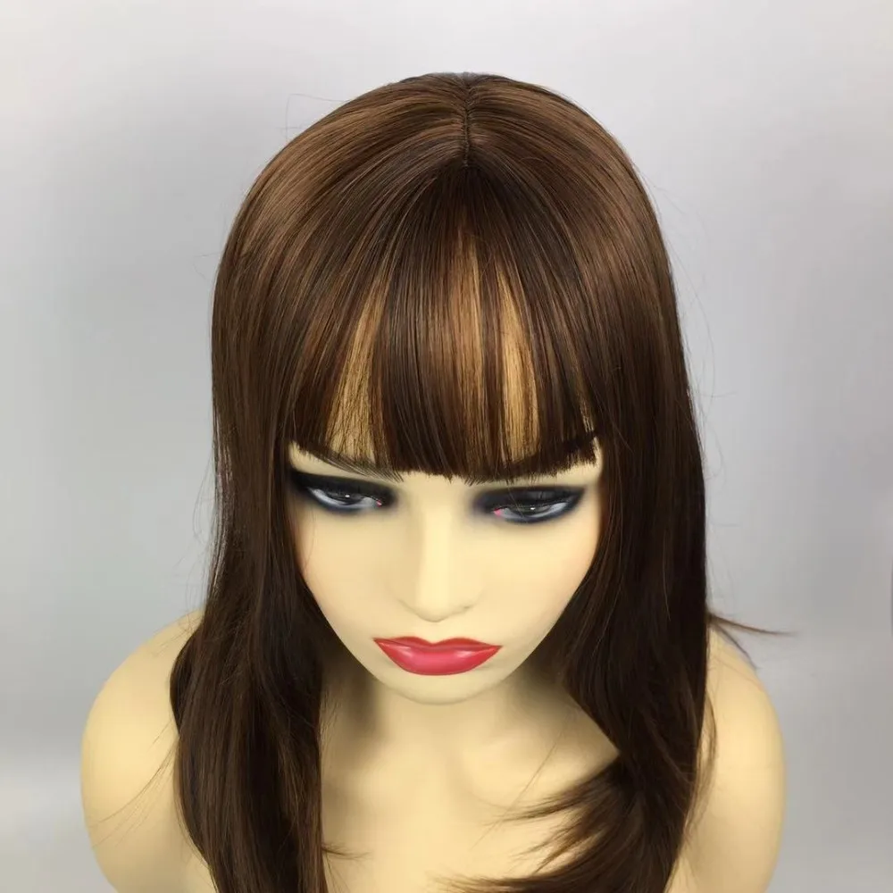 Wholesale Stock Cheap Natural Straight Wigs Light Brown Shoulder Length