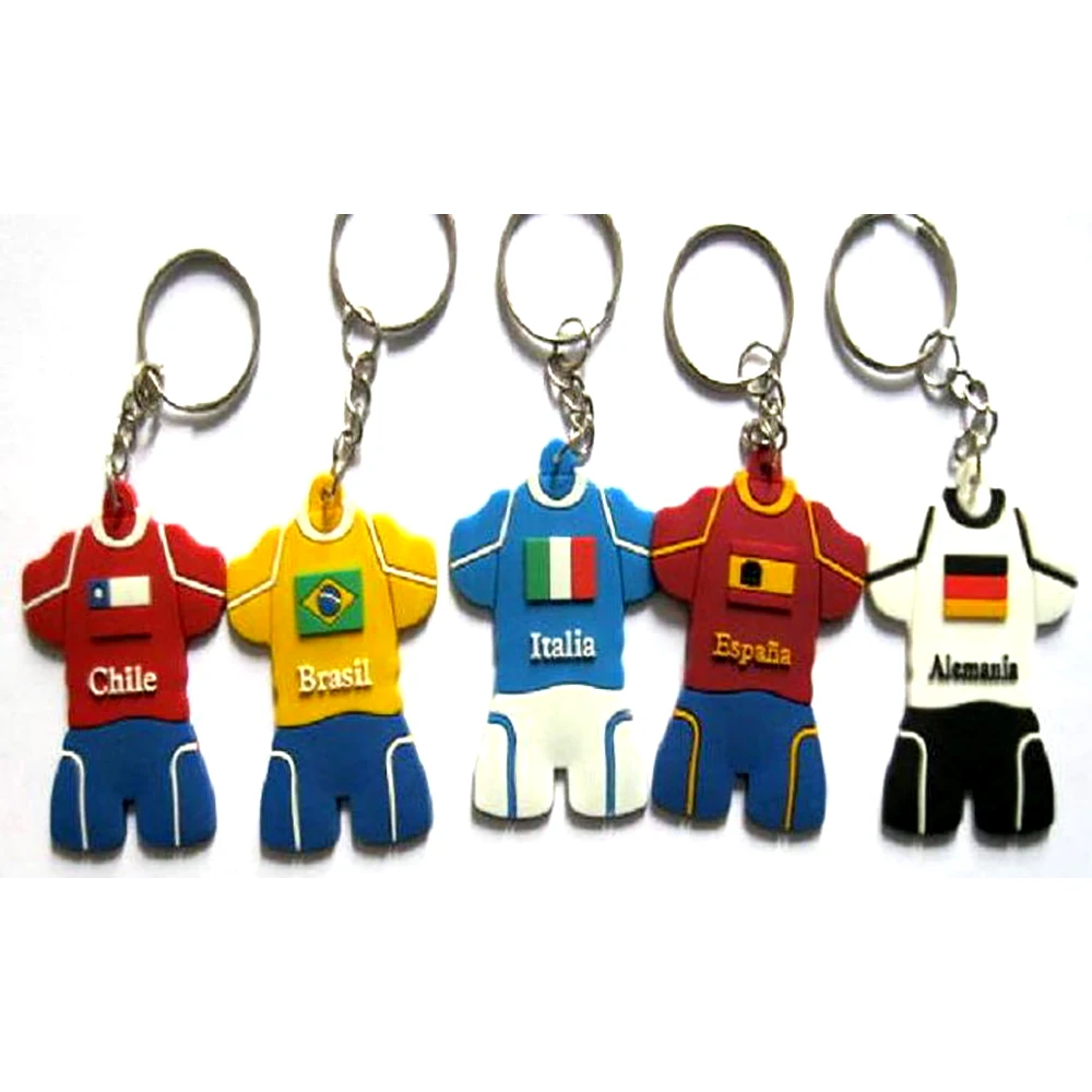 Promotion Key Holder Keyring 3d 2d Printed Logo Soccer Custom Pvc Soft