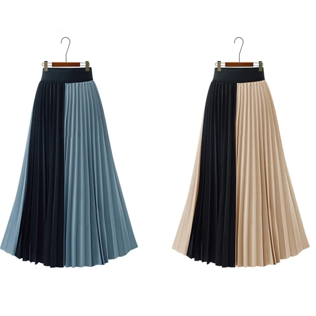 
chiffon skirt long women Summer fashion 2019 chiffon skirt pleated 