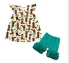 Boya Cute Flutter Sleeve Design Dress Adorable Kids Princess Party Boot Printing Girls Cotton Clothes