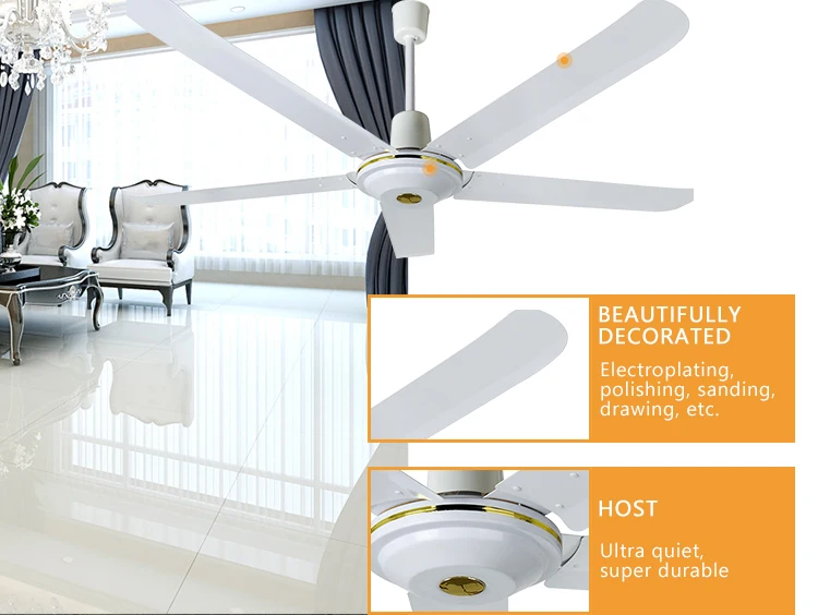 Industrial Giant High Rpm Ceiling Fan Powerful Factory 5 Blade Ceiling