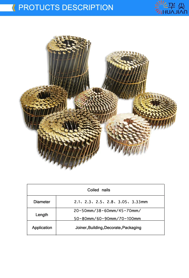 2023 Top Sale Eg Roofing Nail Degree Coil Nails Malaysia Roofing Nails