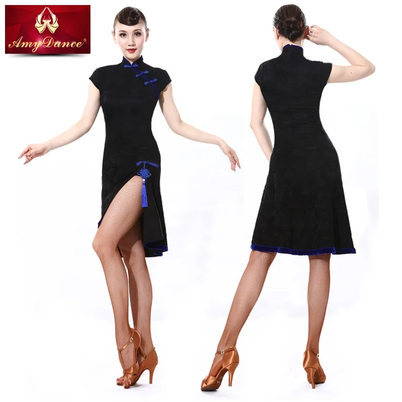 
High Quality Fashion Casual Velvet Cheongsam Dresses Short 
