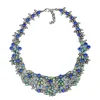 2018 New Arrival Multi Crystal Small Flower Chunky Statement Necklace Handmade Jewelry For Women