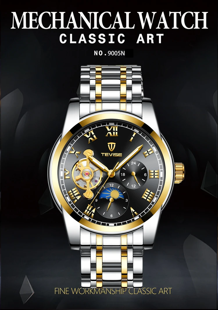 Tevise 9005 Watch Manufacturers Chinese Movement Watches Mens