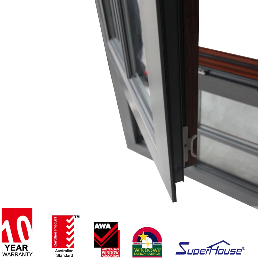 Thermal break aluminum profile double swing hinged window