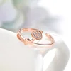 DTINA 925 Sterling Silver Ring Jewelry Love Heart Shaped Open Ring Female Ring