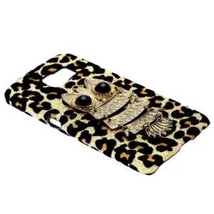 back case luxury glitter leopard print special metal owl pattern