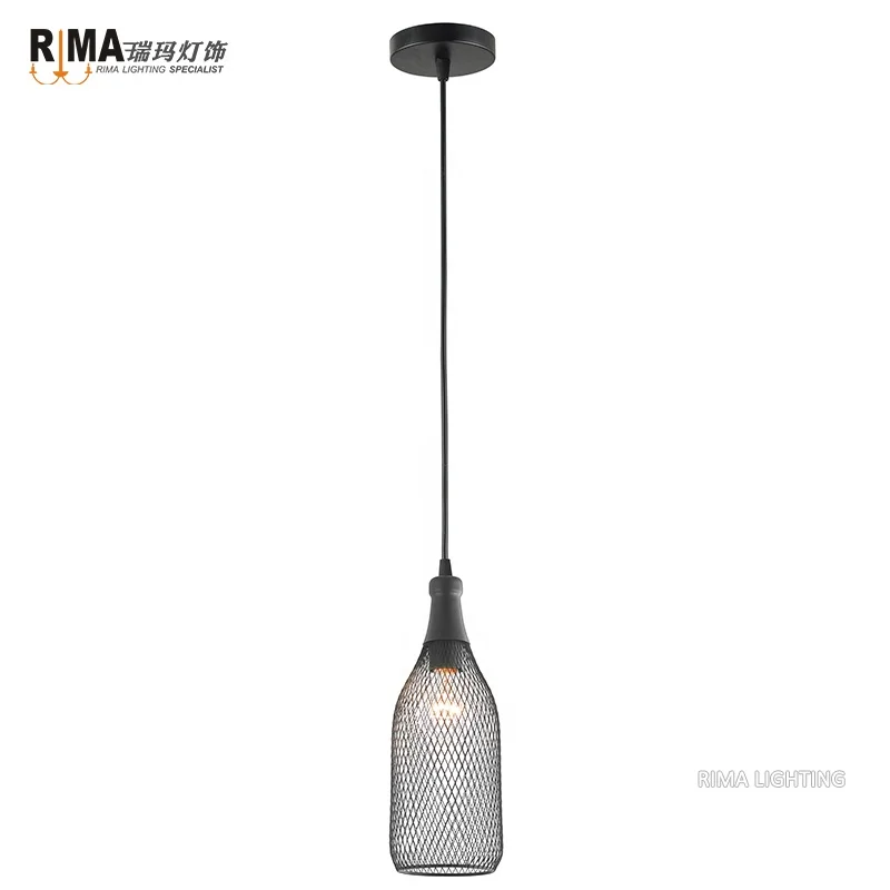 Best sell winebottle iron hanging light kitchen island pendant lighting for restaurant