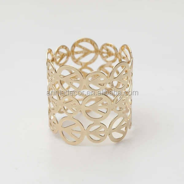 Gold metal napkin rings wedding centerpieces for wedding banquet table decorations