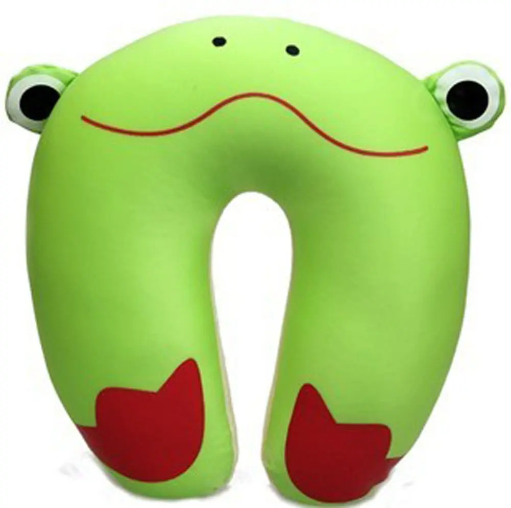 Nanoparticles Cartoon Neck Foam Particles U-shaped Pillow Neck Pillow (Frog)