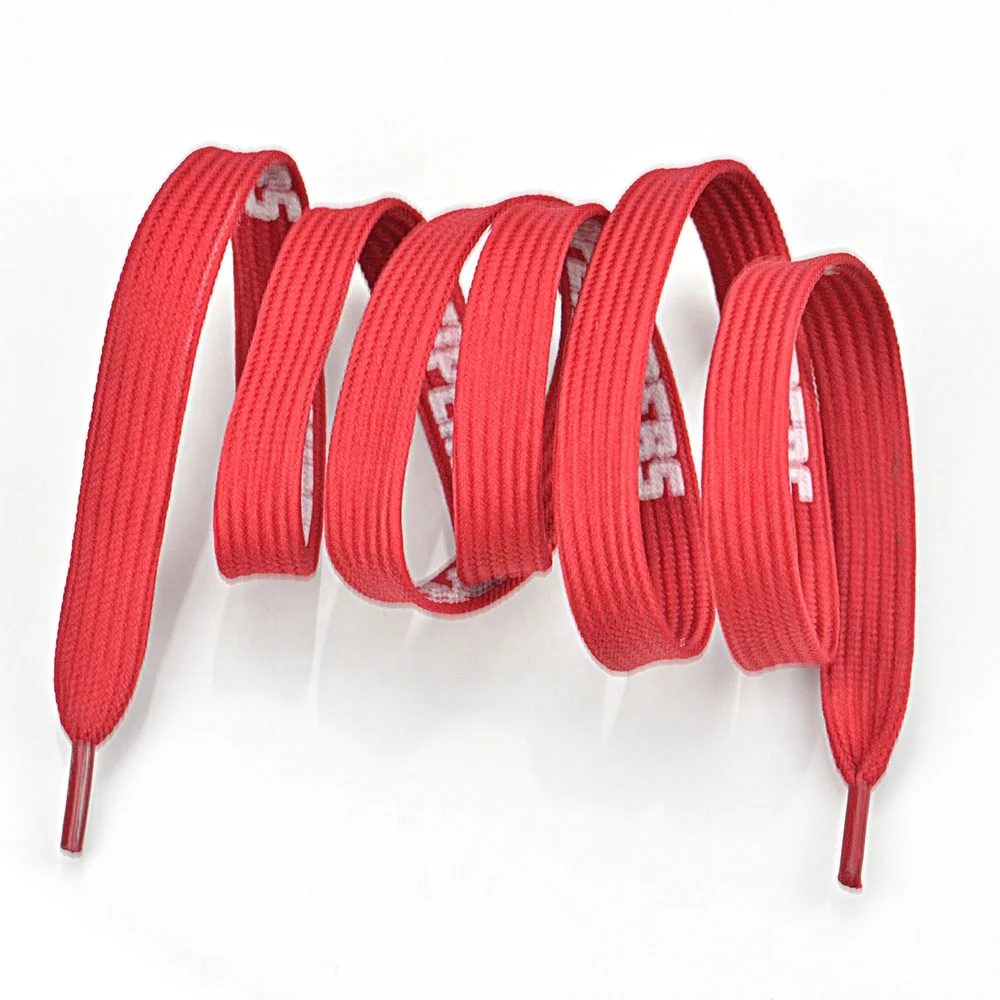 Free Design Red Polyester Braided Custommade Sport Ribbon Shoelaces