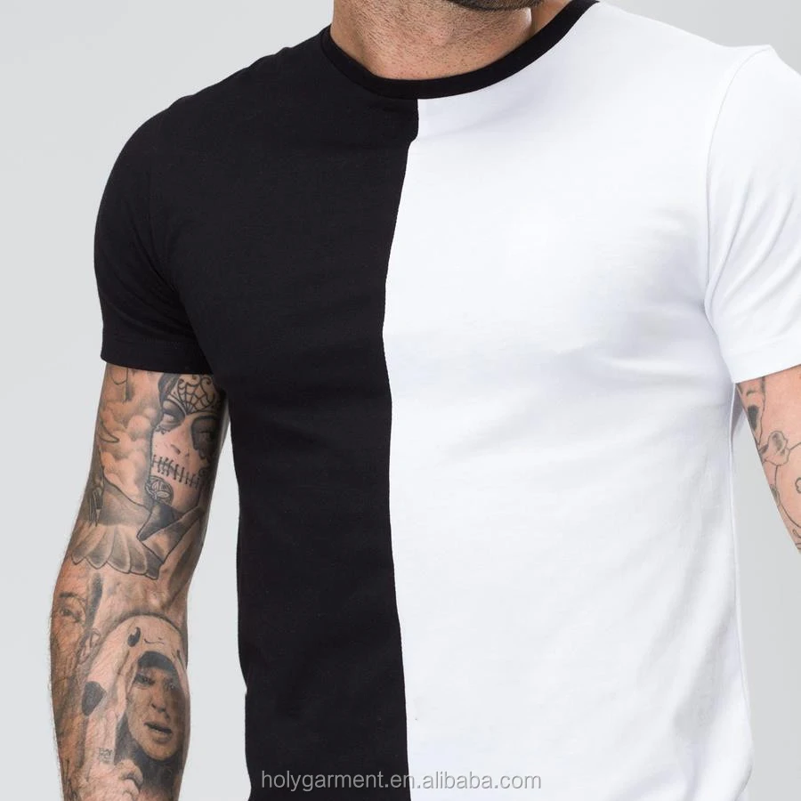 Cheap Wholesale Short Sleeve Crew Neck Half Black Half White Tshirt Buy Cheap Wholesale Tshirts Custom Tshirts Plain Tshirt Product On Alibaba Com