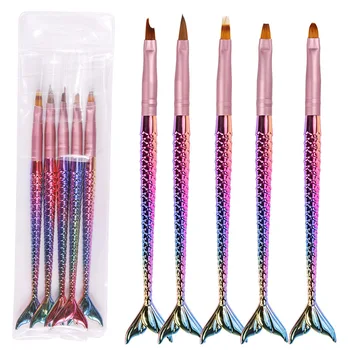 New Designs Mermaid Tail 5 Pcs A Set Nail Brush Pen Animal Shaped New Designs Mermaid Tail 5 Pcs A Set Nail Brush Pen Animal Shaped Grant Color