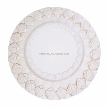 China Cheap Wedding Plate Gold White Wedding Charger Plate Big