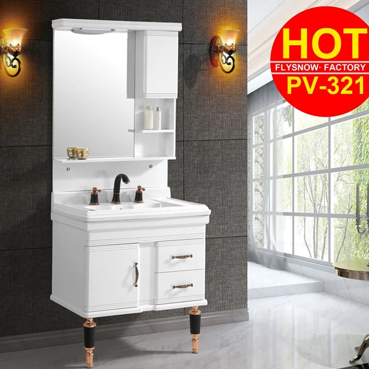 2018 Hangzhou Cheap Floor Standing PVC Vanity Plastic Bathroom Cabinet
