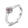 Rose In Bloom Round Red Created Ruby Ring Promise Love Jewelry 925 Sterling Silver From JewelryPalace
