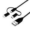 5V 2.4A 3ft Nylon Braided 3 in 1 micro USB Cable