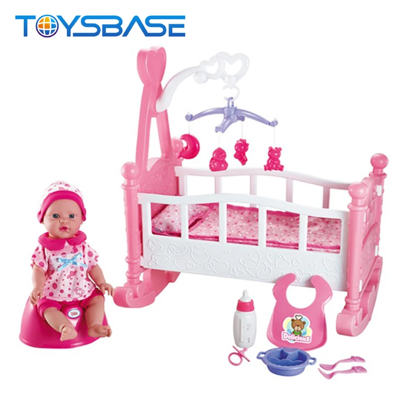 dolls swinging crib