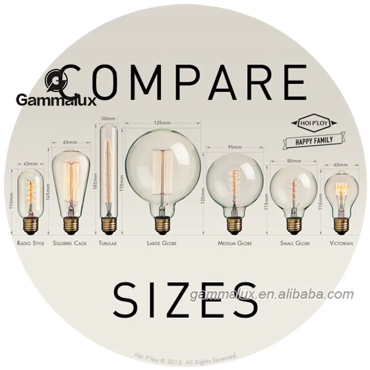 Edison Mini Decorative Bulbs For E14 Base Smaller Size Of The Classic