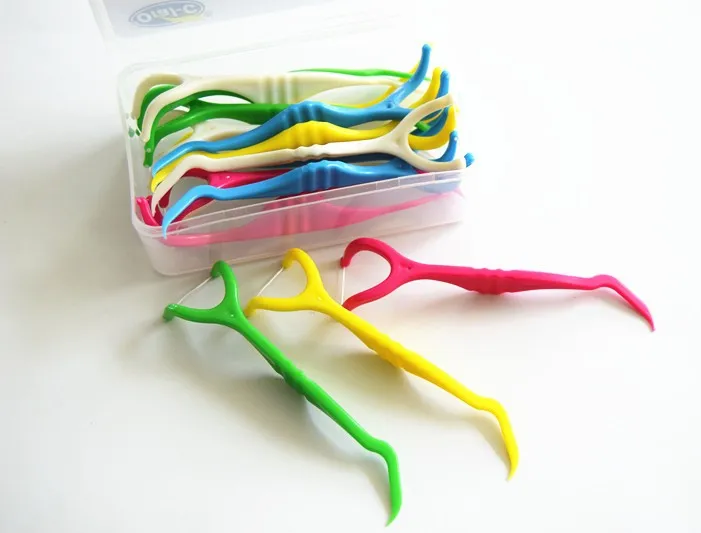 Oral Clean Tooth Picks 16pcs/ Set Y Shape Dental Floss Brush Picks