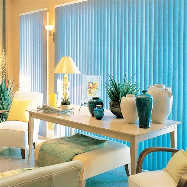 Motorized Vertical Blind Heat Insulation Polyester Fabric Open And