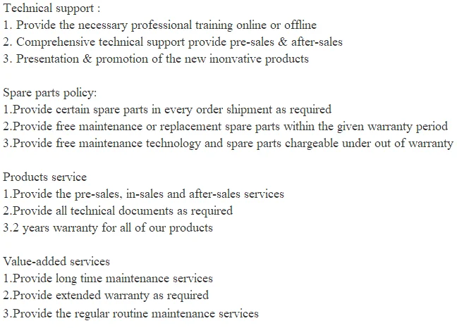 our service
