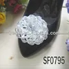 SF0795 Popular removable white glass bead decorative shoe clip flowers for bridal
