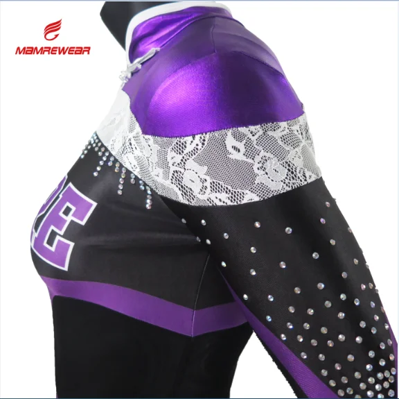 Wholesale Cheerleading Uniform Rhinestones Sublimation Chinese Cheongsam Collar Custom