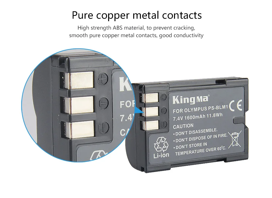Kingma Ps-blm1 Replacement Battery For Olympus Evolt-e520 E-520 E-510 E