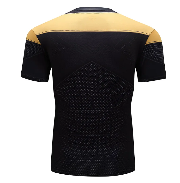Mens polyester sports tshirt x-men costume short sleeve superhero tshirt