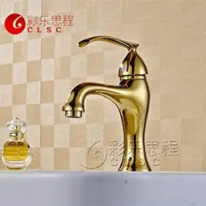 FAYM-European antique brass gold plated hot and cold lavatory faucet