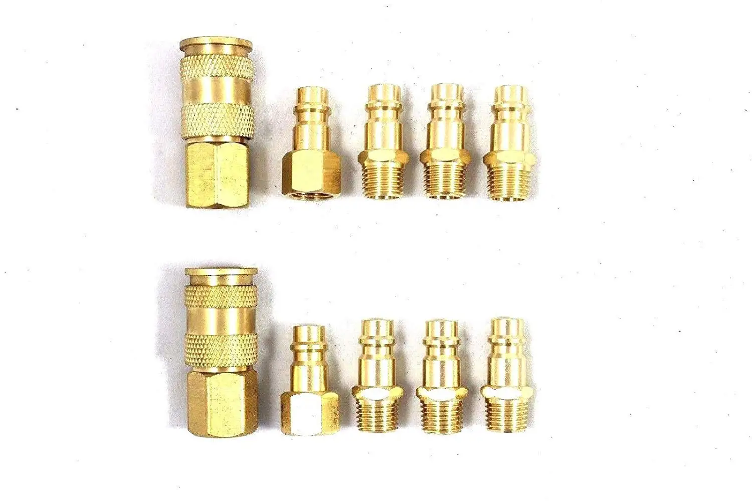ESKALEX>>10pc HI-FLO BRASS QUICK COUPLER AIR HOSE FITTING PLUGS And 10pc HI-FLO BRASS QUICK COUPLER AIR HOSE FITTING PLUGS