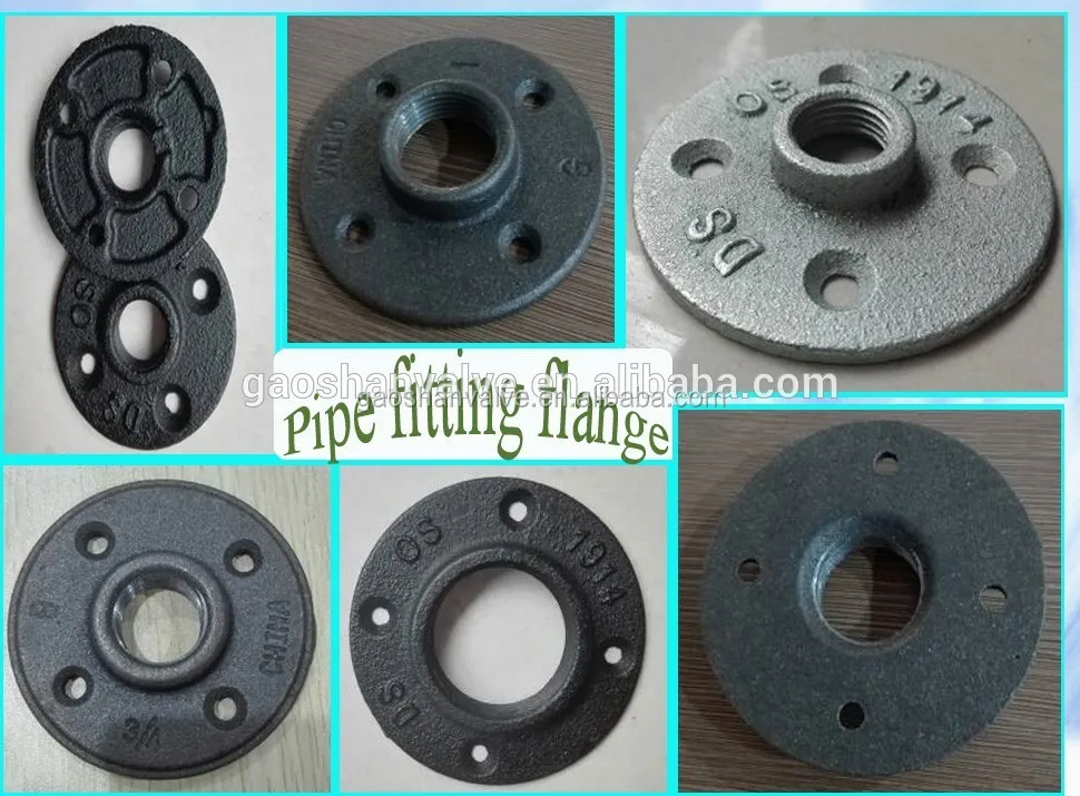 1/2 inch 3/4 inch 1 inch black cast iron flange and galvanized 1/2 inch 3/4 inch 1 inch black cast iron flange and galvanized