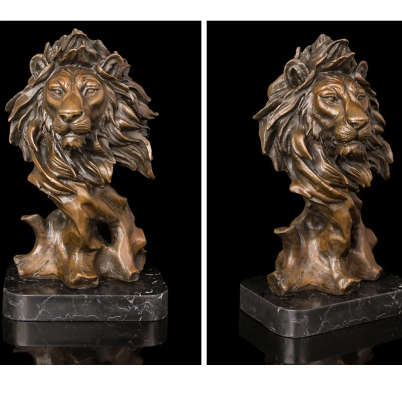 装饰雕塑动物青铜狮子头雕塑