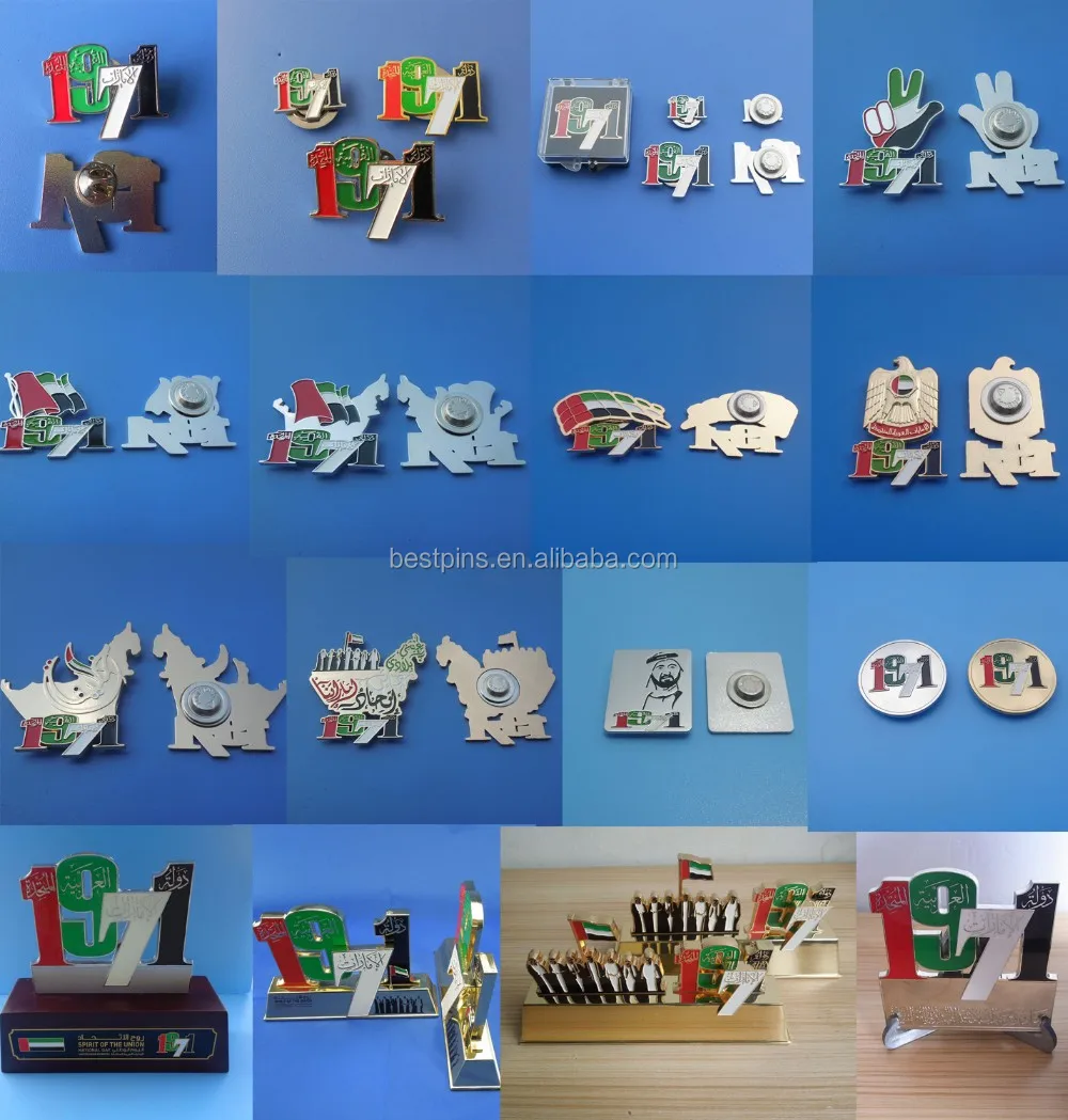 Engraved National Emblem Of Uae Metal Iron Badge,Uae Falcon Badge