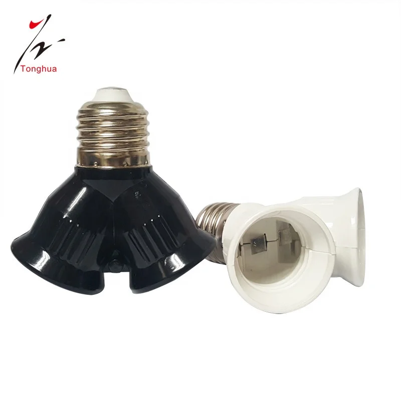 LED Bulb Lamp Holder Fireproof Material E27 to 2 E27 Converter Socket Conversion Light Bulb Base Dual Head E27 Splitter Adapter