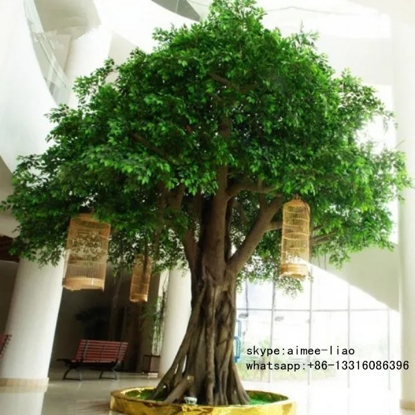 Q011513 Fake Plastic Banyan Tree Bonsai Ornamental Live Ficus Tree